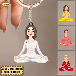 Yoga Girl - Personalized Keychain