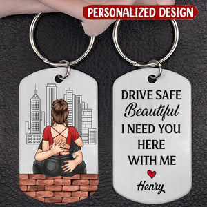 I Need You Here With Me - Couple Personalized Custom Keychain - Gift For Husband Wife, Anniversary