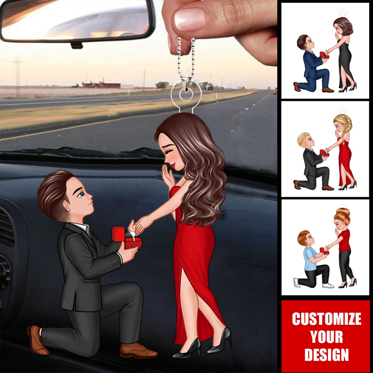 Special Moment Couple - Personalized Acrylic Car Ornament