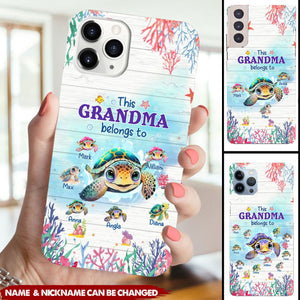 This Grandma belongs to Cute Ocean Turtles Personalized Phone case