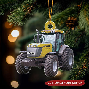 Custom Name Tractor - Personalized Christmas Acrylic Ornament