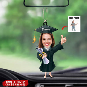 Funny Graduate Caricature - Personalized Graduation Ornament