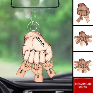 Gift For Dad Fist Bump Personalized Acrylic Car Ornament