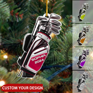 Golf Bag Personalized Xmas Ornament, Gift For Golf Clubs, Golf Team