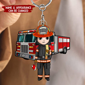 Personalized Firefighter Keychain - Gift For Firefighters