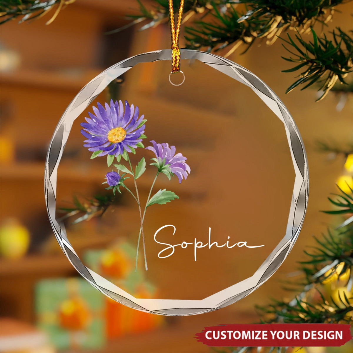 A Friend Is Like A Flower, They May Bend In The Wind But They Will Never Break - Bestie Personalized Custom Circle Glass Ornament