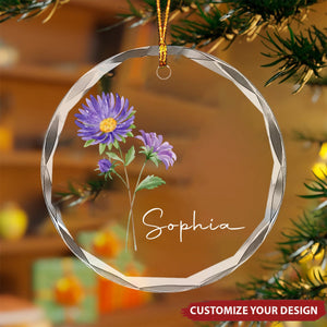 A Friend Is Like A Flower, They May Bend In The Wind But They Will Never Break - Bestie Personalized Custom Circle Glass Ornament