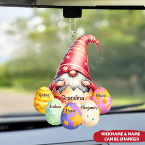 Easter Dwarf Grandma With Colorful Eggs Grandkids Personalized Ornament, Easter Gift