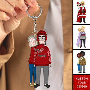 Funny Cartoon Couple Personalized Acrylic Keychain