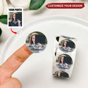 Custom Photo Class Of 2025 Graduation - Personalized Roll Sticker