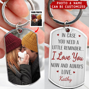 I Love You Now And Always Couple Personalized Stainless Steel Keychain