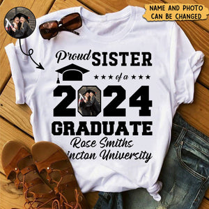 Proud Mom Of A Graduate - Personalized Photo T-Shirt