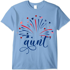 Firework America Flag Grandma Mom And Kids Personalized T-Shirt