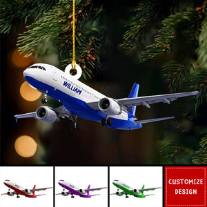 Airplane Keepsake - Personalized Acrylic Christmas Ornament