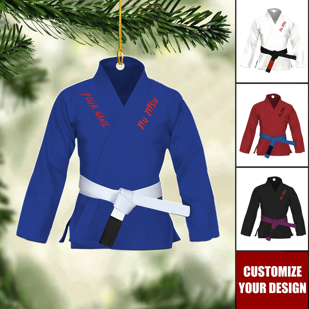 Personalized Jiu Jitsu Ornament, Men Women Team Jiu Jitsu, Brazilian Jiu Jitsu Ornaments Xmas