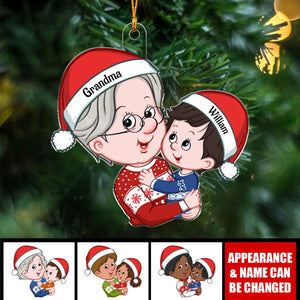 Personalized Grandma And Grandkid Christmas Ornament