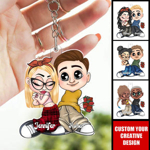 A Part Of My Life Y2K Couple - Personalized Acrylic Keychain