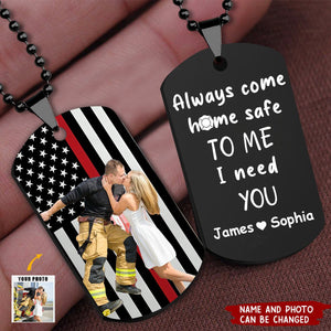 Custom Photo Dog Tag Necklace - Couple Gifts By Occupation