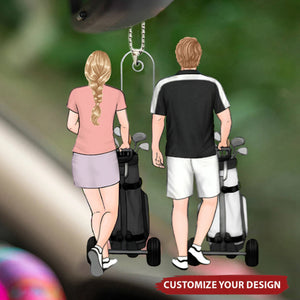 Golf Partners for Life - Personalized Couples Car Ornament - Gift for Golfer