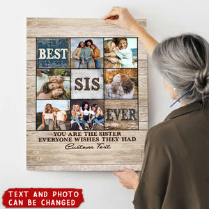 Best Sister Ever Photo Collage Gift, Personalized Sister Photo Collage Canvas, Sister Christmas Gift, Sister Birthday Gift, Big Sister Gift