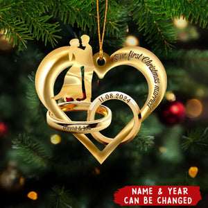 Custom Personalized Rings Of Love Acrylic Ornament - Gift Idea For Couple