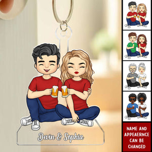 Couple Personalized Keychain - Gift For Husband Wife, Anniversary