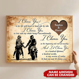 I Choose You - Gift for a Biker - Personalized Poster