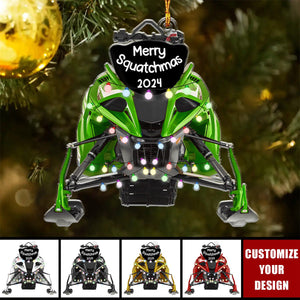 Snowmobile Rider - Personalized Acrylic Christmas Ornament