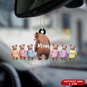 Bear Mom Grandma With Kids - Personalized Acrylic Ornament