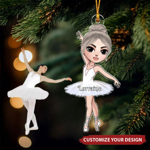 Ballet Girl - Personalized Acrylic Christmas Ornament, Gift For Ballerina