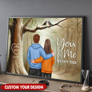 Couple Birds On Tree Personalized Poster, Valentine's Day Gift For Him, Gift For Her