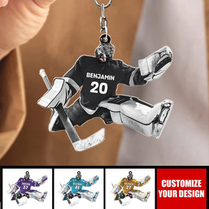 Hockey Goalie - Personalized Acrylic Keychain, Gift for Hockey Fans and Players