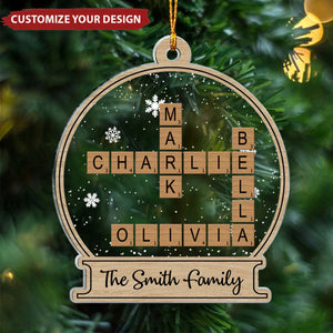 Family Gift Christmas Decor Crossword Puzzle Art Personalized Acrylic Ornament