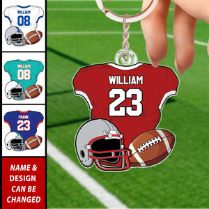 American Football Jersey Personalized Acrylic Keychain