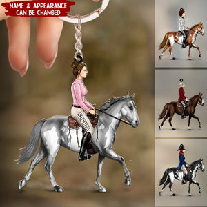 Personalized Gifts Custom Horse Riding Keychain For Horse Lovers, Friends