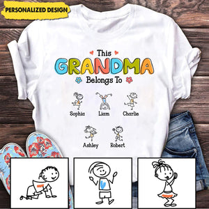 This Grandma Belongs To Drawing Personalized T-Shirt