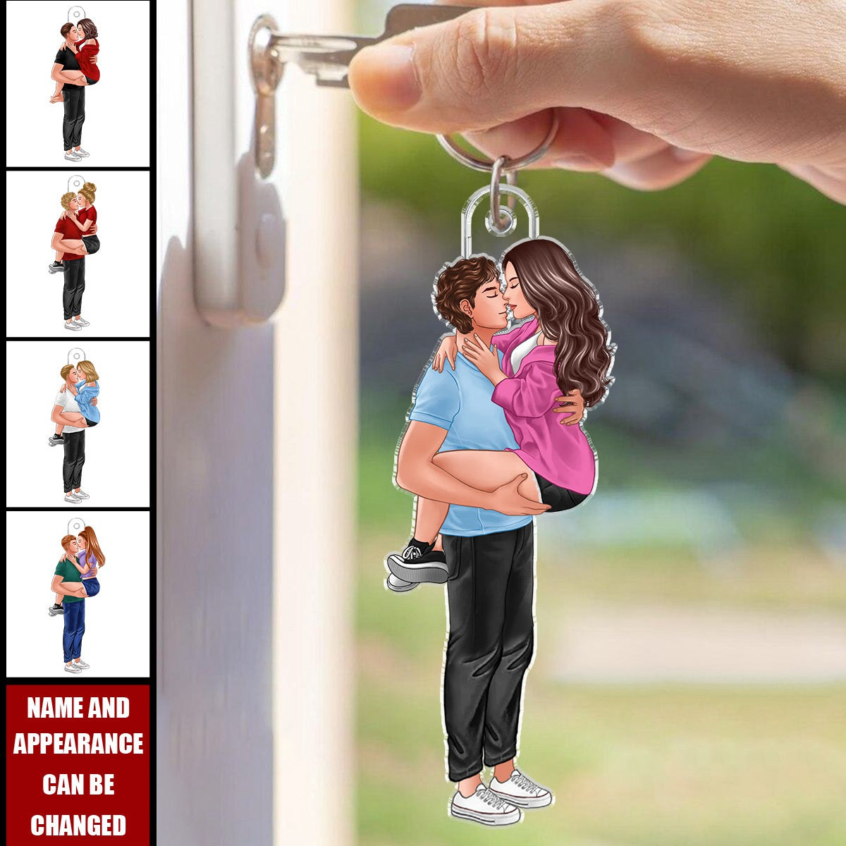 Couple Kissing Passionate - Personalized Keychain