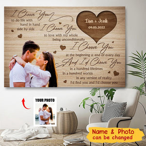 I Choose You - Personalized Photo Wrapped Canvas