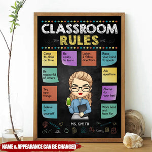 Work Hard And Have Fun - Teacher Personalized Custom Vertical Poster - Gift For Teacher