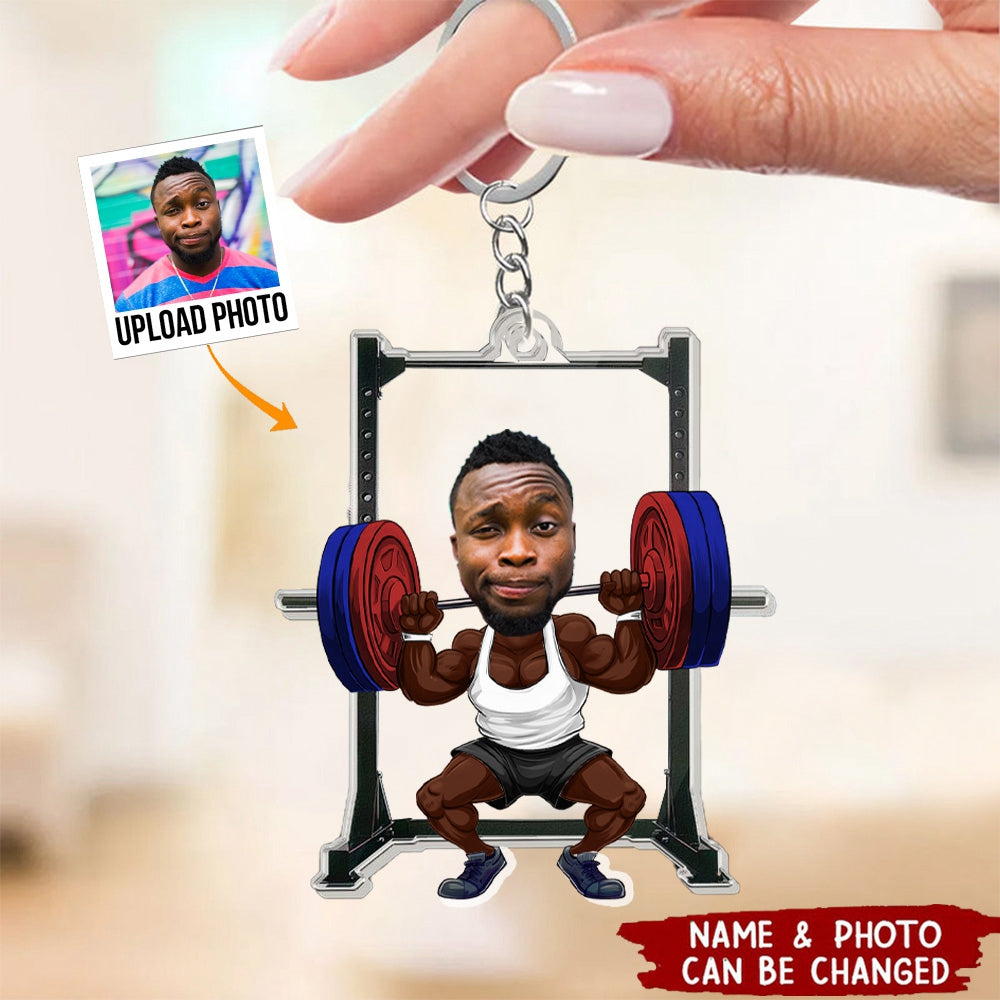 Weight Lifting Custom Photo - Personalized Acrylic Photo Keychain