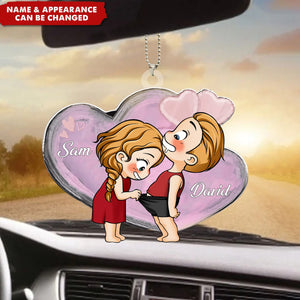 Cute Couple - Gift For Husband Wife, Anniversary - Personalized Acrylic Ornament