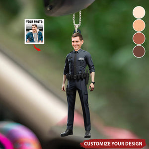 Customize Police Photo Car Ornament - Police Ornament, Gift For Police