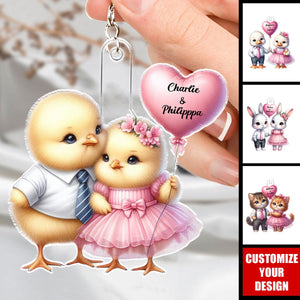 Lovely Animals Couple - Personalized Acrylic Keychain