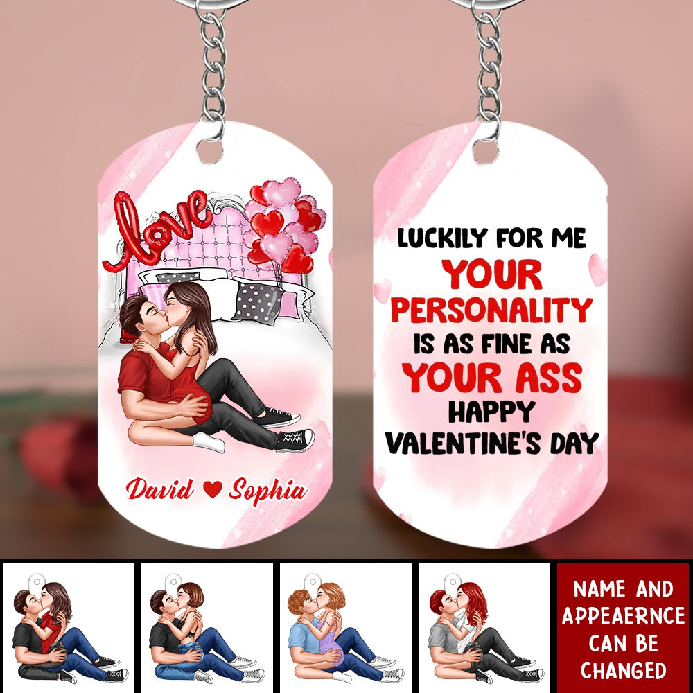 Personalized Couple Keychain - Gift Idea For Couple/Valentine's Day - I Wanna Kiss Your Lips