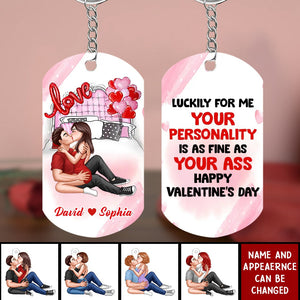 Personalized Couple Keychain - Gift Idea For Couple/Valentine's Day - I Wanna Kiss Your Lips