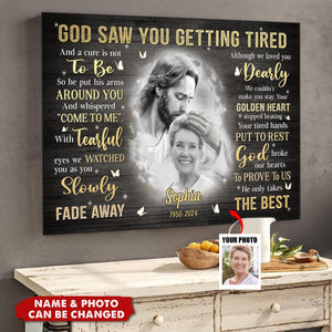 Custom Photo God Loves You No Matter What - Memorial Personalized Horizontal Poster