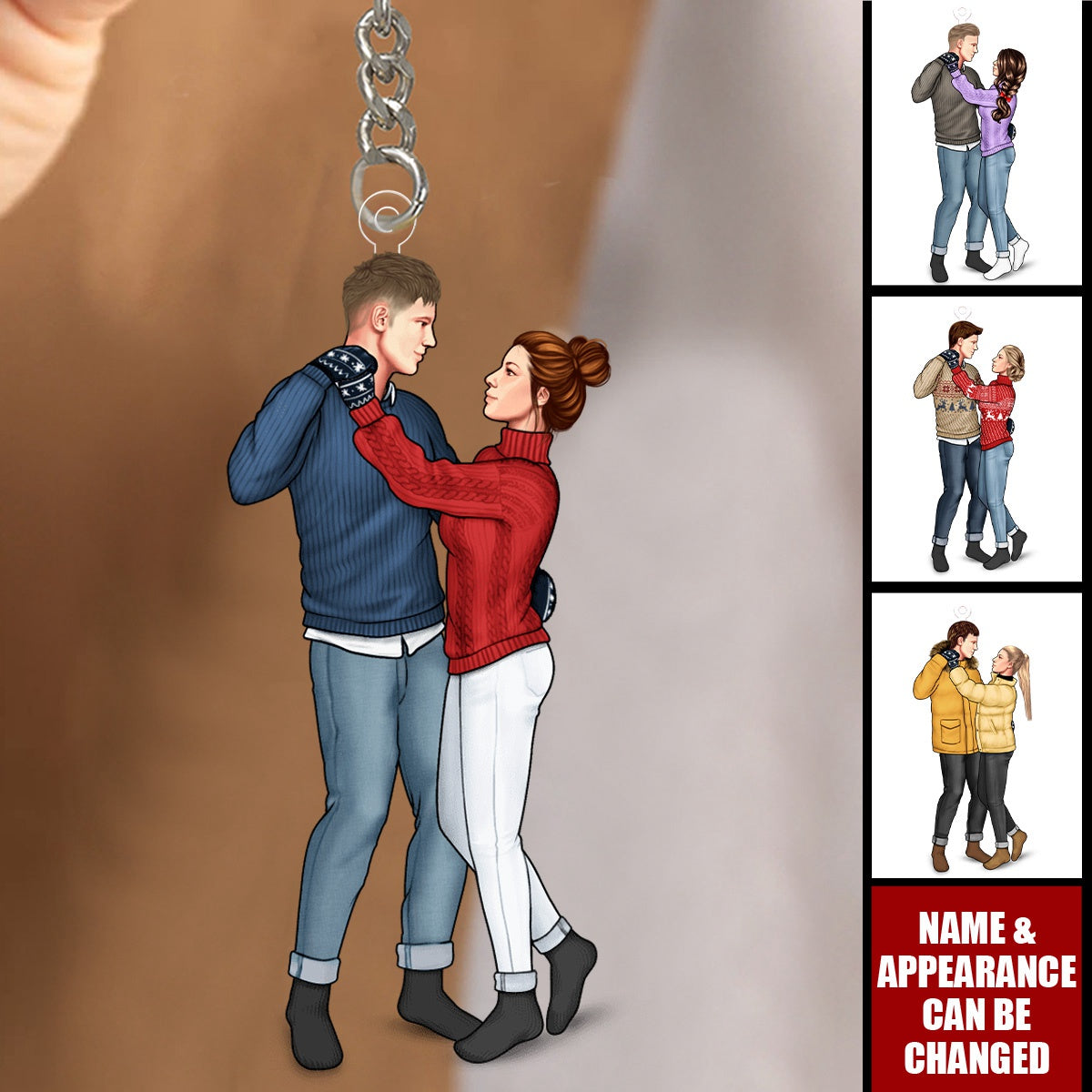 Dancing Couple - Personalized Acrylic Keychain - Valentine's Day Gift