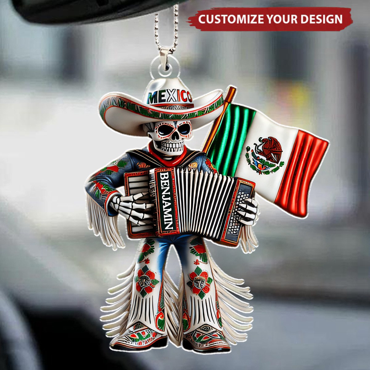 Personalized Mexico Acrylic Car Ornament, Gift for Mexican