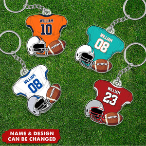 American Football Jersey Personalized Acrylic Keychain