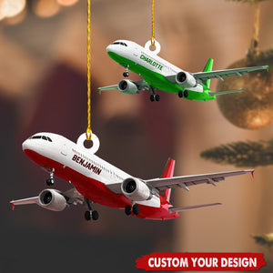 Airplane Keepsake - Personalized Acrylic Christmas Ornament